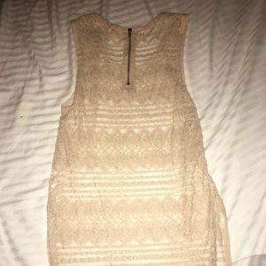 Elodie see through lace, tan shirt